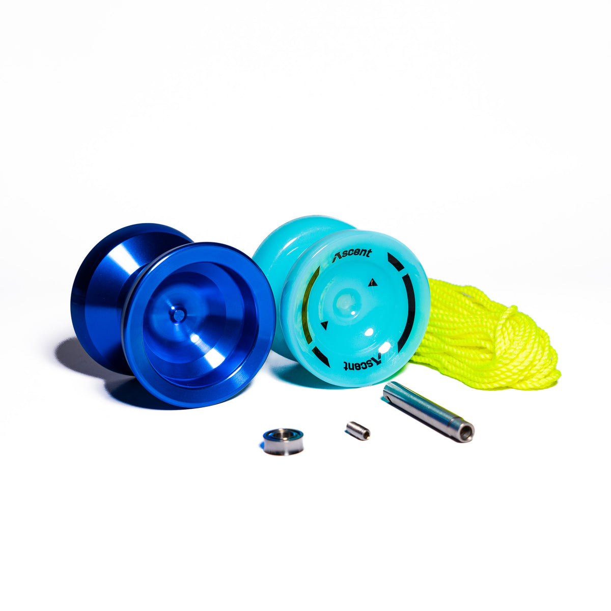 Beginner Breakthrough Pack contents — two yoyos, strings, bearings and bearing tool